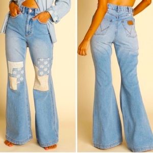 Patchwork Bellbottom Jeans